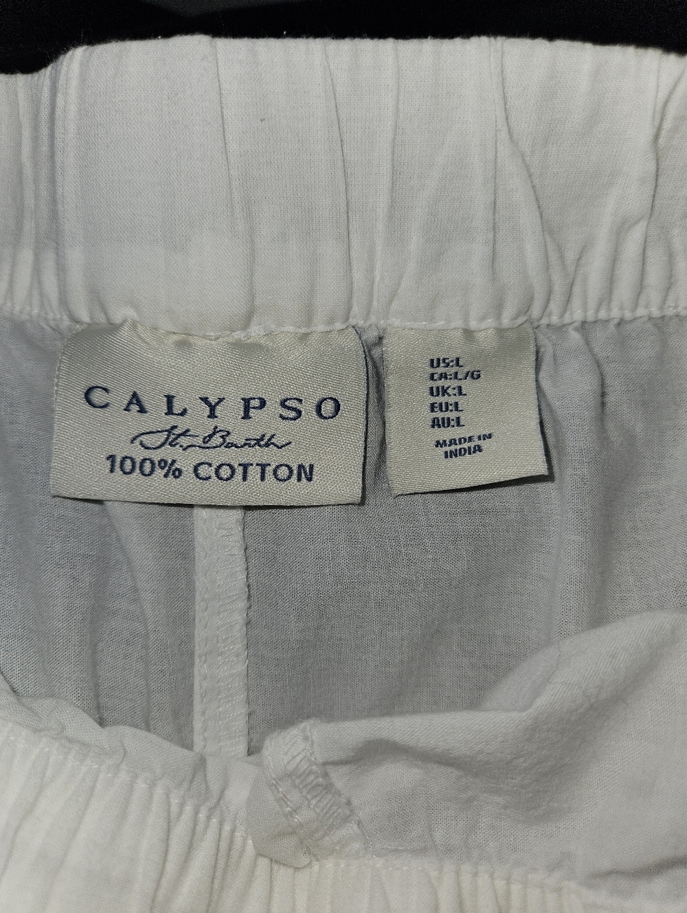 Calypso St. Barth White Eyelet Scalloped Hem Shorts - 100% Cotton - Size L - Picture 8 of 8